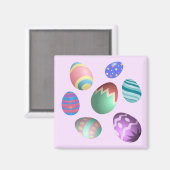 ピンクイースターエッグイースターパーティー卵狩りパステルキュート マグネット (正面/裏面)