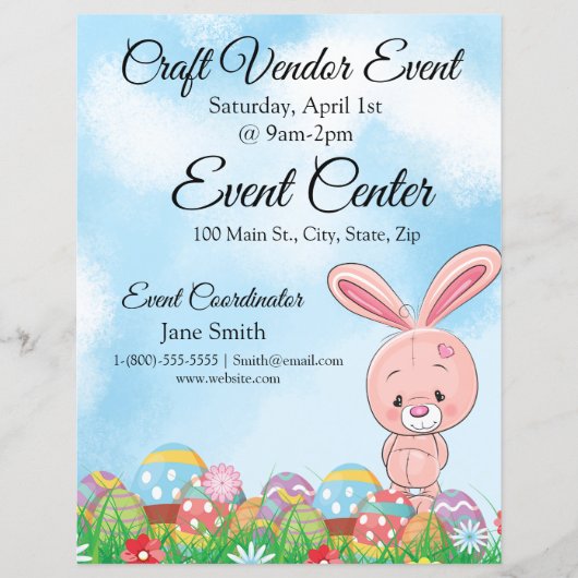 ピンクイースターバニーとエッグクラフトベンダーイベント (正面)