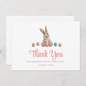 ピンクイースターバニー サンキューカード (正面/裏面)