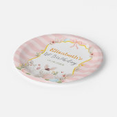 ピンクイースターブンニー誕生日 ペーパープレート (アングル)