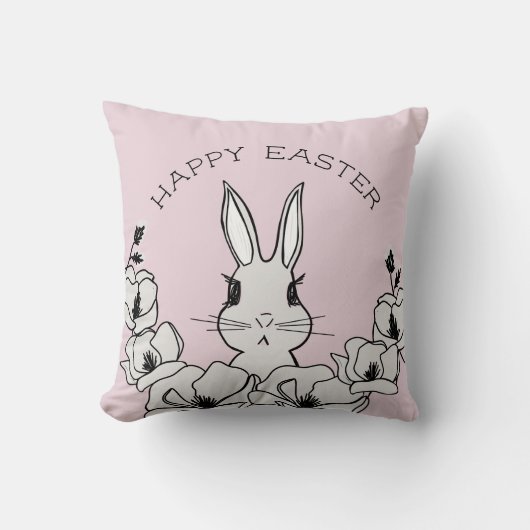 ピンクイースターマグノリアフラワーカスタム クッション (正面)