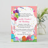 ピンクイースター日曜誕生会の招待状 招待状 (スタンド正面)