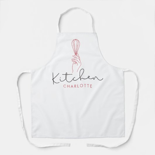 ピンクウィスクキッモダンチン エプロン (正面)