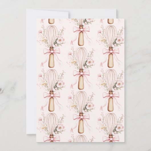 ピンクウィスク遠くにワイルドフラワーブライダルシャワー 招待状 (裏面)