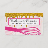 ピンクウィスク |金ゴールドグリッター 名刺 (正面)
