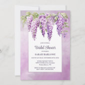 ピンクウィステリアフローラブライダルシャワー 招待状 (正面)