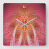 ピンクウィスパーズスクエアウォールクロック スクエア壁時計 (正面)