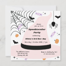 ピンクウィッチハットハロウィン任意の年誕生日