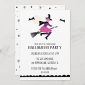 ピンクウィッチハローウィンパーティ 招待状 (正面/裏面)