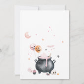 ピンクウィッチ幽霊リトルブベビーシャワー 招待状 (裏面)