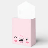 ピンクウィンキングかわいい顔ギフトボックス フェイバーボックス (オープン)