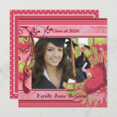 ピンクウィングハート卒業写真クラス2012 案内状 (正面/裏面)