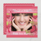 ピンクウィングハート卒業写真クラス2012 案内状 (正面/裏面)