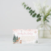 ピンクウィンターウッドランドトラックブックベビー エンクロージャーカード (スタンド正面)