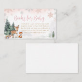 ピンクウィンターウッドランドトラックブックベビー エンクロージャーカード (正面/裏面)