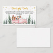 ピンクウィンターウッドランド赤ちゃんシャワーベビー 名刺 (正面/裏面)