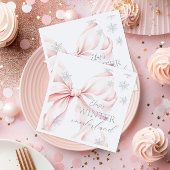 ピンクウィンターオネダーランドシルバーグリッター1st Birthday スタンダードカクテルナプキン