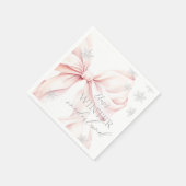 ピンクウィンターオネダーランドシルバーグリッター1st Birthday スタンダードカクテルナプキン (角)