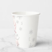 ピンクウィンターオネダーランドシルバー1歳の誕生日 紙コップ (左)