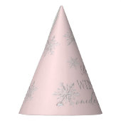 ピンクウィンターオネダーランド1歳の誕生日 パーティーハット (左)