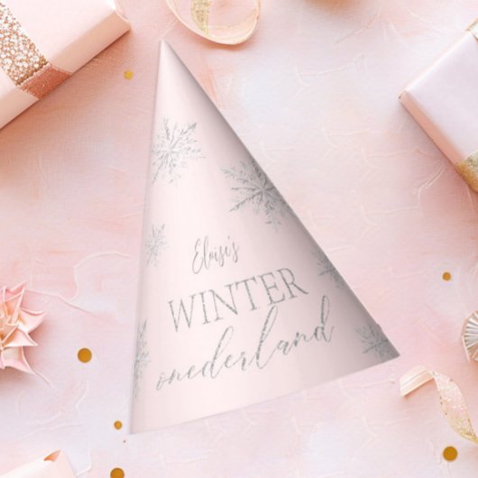 ピンクウィンターオネダーランド1歳の誕生日 パーティーハット