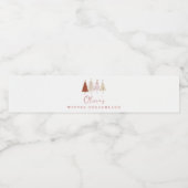 ピンクウィンターオンダーランドガールバースデーパーティー ペットボトルラベル (シングルラベル)