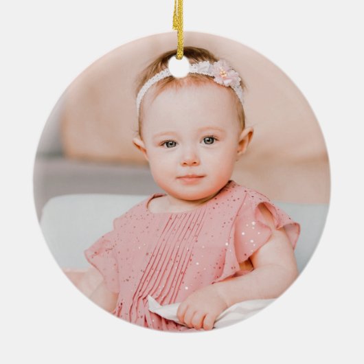 ピンクウィンターオンダーランドガール1st誕生日 セラミックオーナメント (裏面)