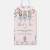 ピンクウィンタークリスマスバレリーナ誕生日 ギフトタグ (正面)