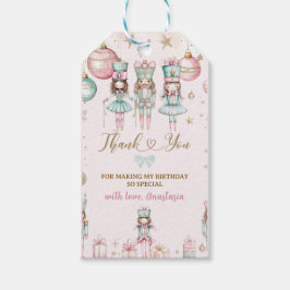 ピンクウィンタークリスマスバレリーナ誕生日 ギフトタグ