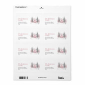 ピンクウィンターコテージクリスマス住所 シール (フルシート)