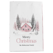 ピンクウィンターコテージ ミディアムペーパーバッグ (正面)