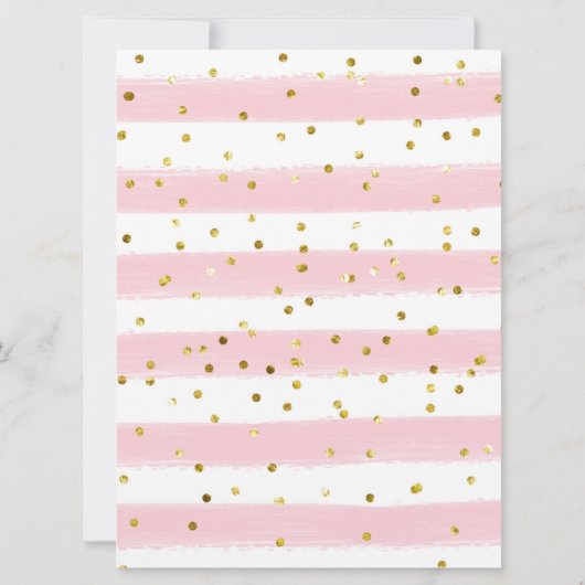 ピンクウィンタースノーフレークベビーシャワー招待状 招待状 (裏面)