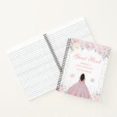 ピンクウィンターダークスキンプリンセス誕生日パーティー ノートブック (内部)