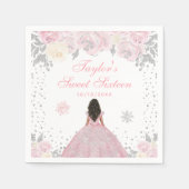 ピンクウィンターダークスキンプリンセスSweet sixteen スタンダードカクテルナプキン (正面)