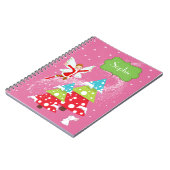 ピンクウィンターフェアリー名前をカスタムするノート ノートブック (左側)