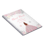 ピンクウィンターブラウンヘアプリンセス誕生日パーティー ノートブック (右側)