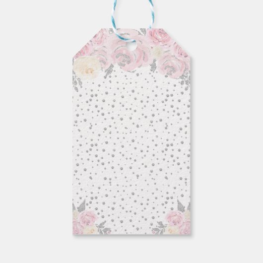 ピンクウィンターブロンドヘアプリンセス誕生日パーティー ギフトタグ (裏面)