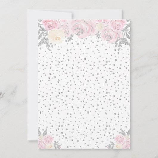 ピンクウィンターブロンドヘアプリンセス誕生日パーティー 招待状 (裏面)