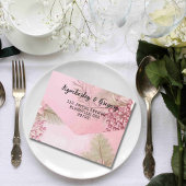 ピンクウィンターベリーフローラクリスマスフォトメール オールインワン招待状