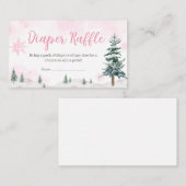 ピンクウィンターワンダーランドおむつラッフル エンクロージャーカード (正面/裏面)