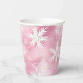 ピンクウィンターワンダーランドガールお祝い 紙コップ (裏面)