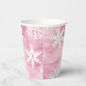 ピンクウィンターワンダーランドガールお祝い 紙コップ (右)