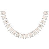 ピンクウィンターワンダーランドガール誕生日バナー バンティングフラッグ (全)