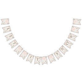 ピンクウィンターワンダーランドガール誕生日バナー バンティングフラッグ