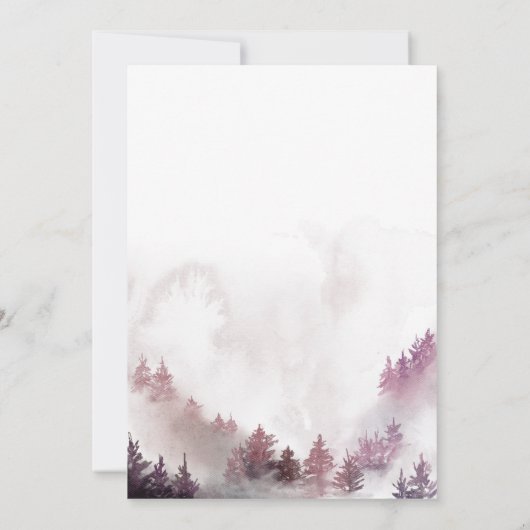 ピンクウィンターワンダーランドガール誕生日 招待状 (裏面)