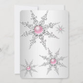 ピンクウィンターワンダーランドクリスマスホリデーパーティー4a 招待状 (裏面)