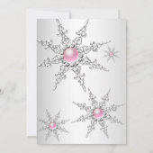 ピンクウィンターワンダーランドクリスマスホリデーパーティー4a 招待状 (裏面)