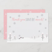 ピンクウィンターワンダーランド – 有難うございます サンキューカード (正面/裏面)