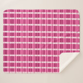 ピンクウィンドウペインコンテンポラリープリント シェルパブランケット (正面(横))