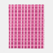 ピンクウィンドウペインコンテンポラリープリント フリースブランケット (正面)